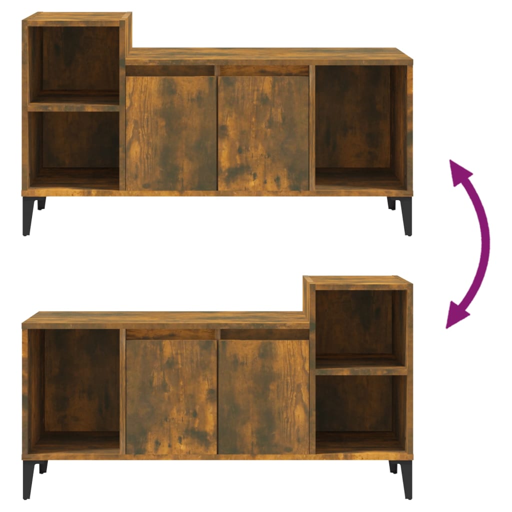 Füstös tölgyszínű szerelt fa tv-szekrény 100x35x55 cm Füstös tölgyszínű szerelt fa tv-szekrény 100x35x55 cm