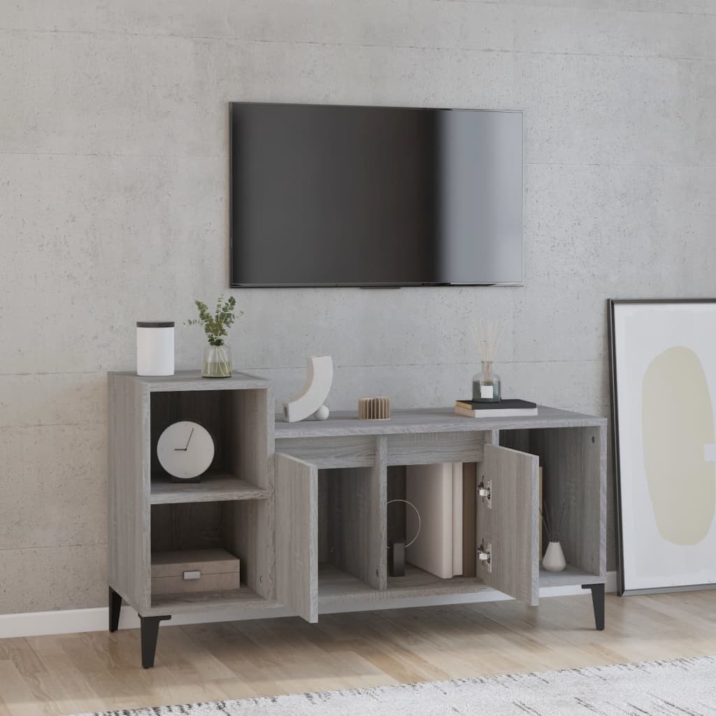 Szürke sonoma színű szerelt fa tv-szekrény 100x35x55 cm Szürke sonoma színű szerelt fa tv-szekrény 100x35x55 cm