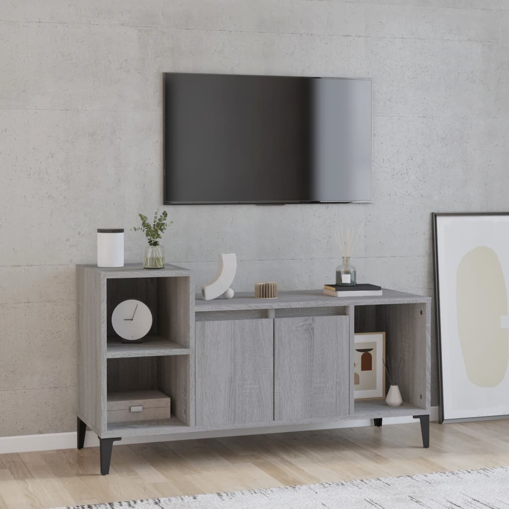 Szürke sonoma színű szerelt fa tv-szekrény 100x35x55 cm Szürke sonoma színű szerelt fa tv-szekrény 100x35x55 cm