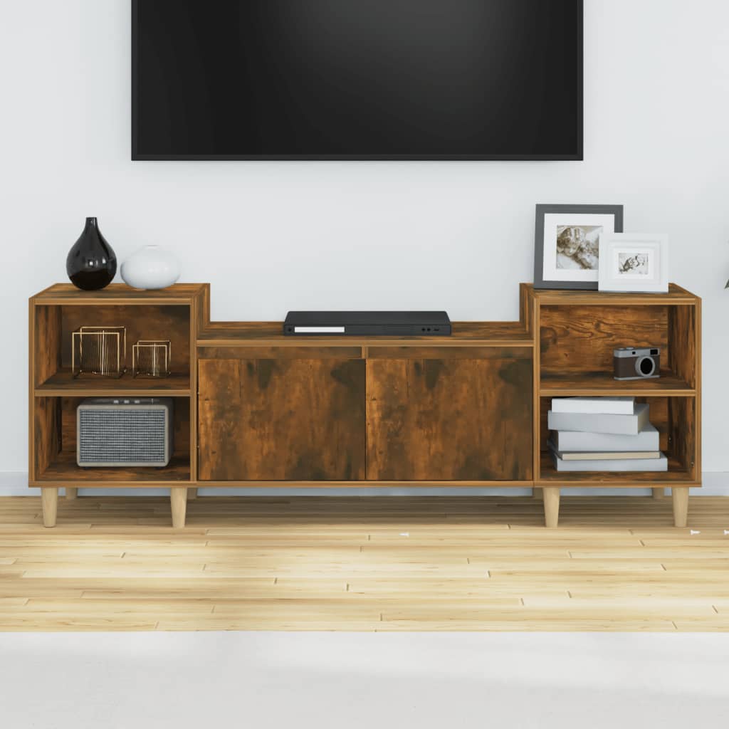Füstös tölgyszínű szerelt fa tv-szekrény 160x35x55 cm Füstös tölgyszínű szerelt fa tv-szekrény 160x35x55 cm