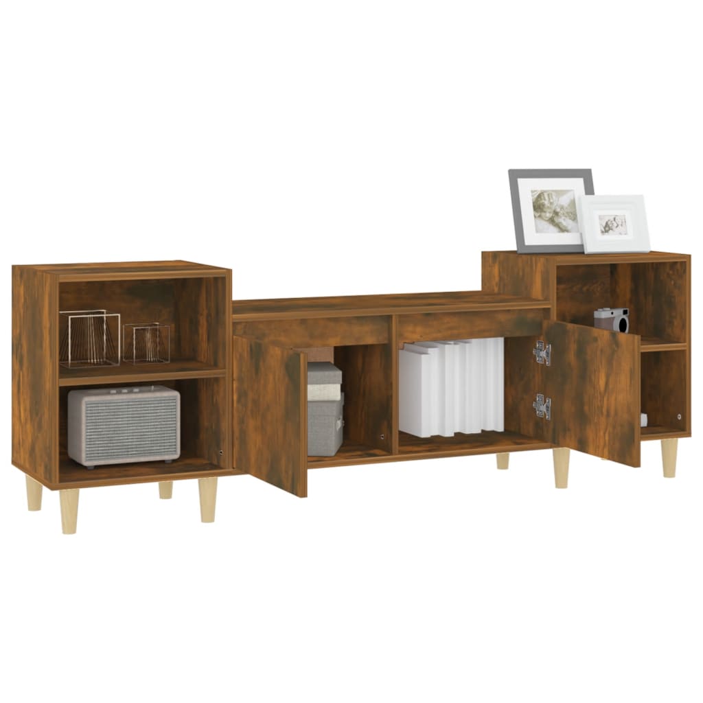 Füstös tölgyszínű szerelt fa tv-szekrény 160x35x55 cm Füstös tölgyszínű szerelt fa tv-szekrény 160x35x55 cm