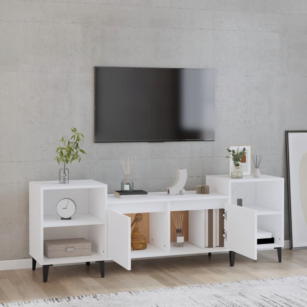Fehér szerelt fa tv-szekrény 160 x 35 x 55 cm Fehér szerelt fa tv-szekrény 160 x 35 x 55 cm
