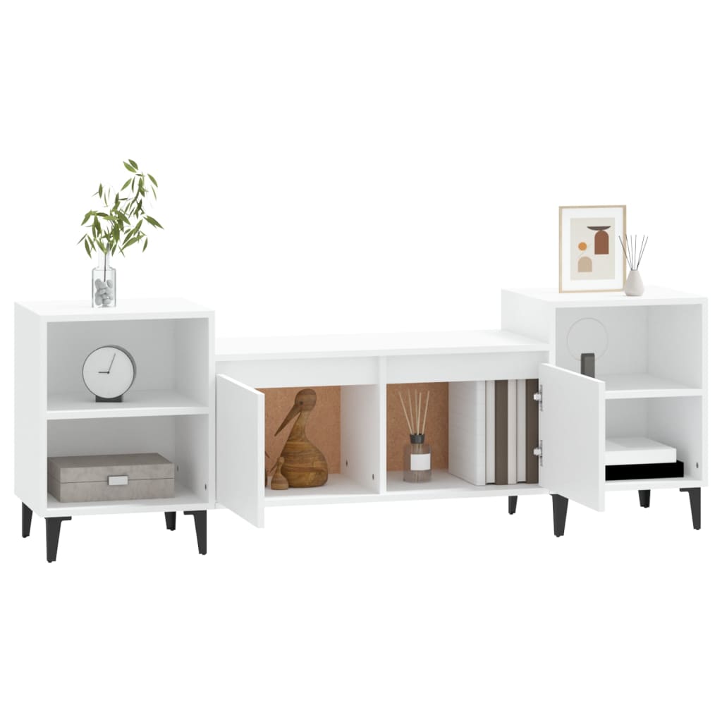 Fehér szerelt fa tv-szekrény 160 x 35 x 55 cm Fehér szerelt fa tv-szekrény 160 x 35 x 55 cm