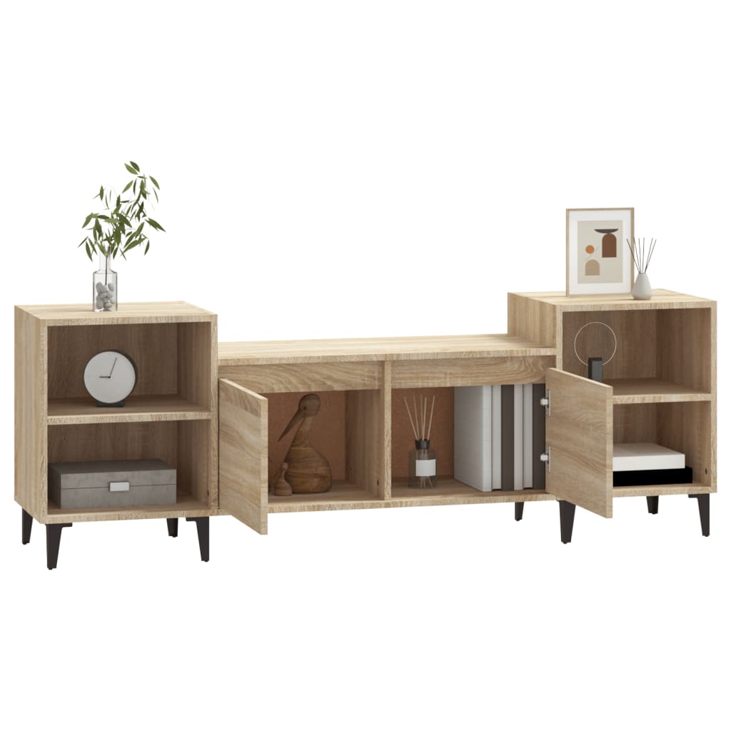 Sonoma tölgyszínű szerelt fa tv-szekrény 160x35x55 cm Sonoma tölgyszínű szerelt fa tv-szekrény 160x35x55 cm