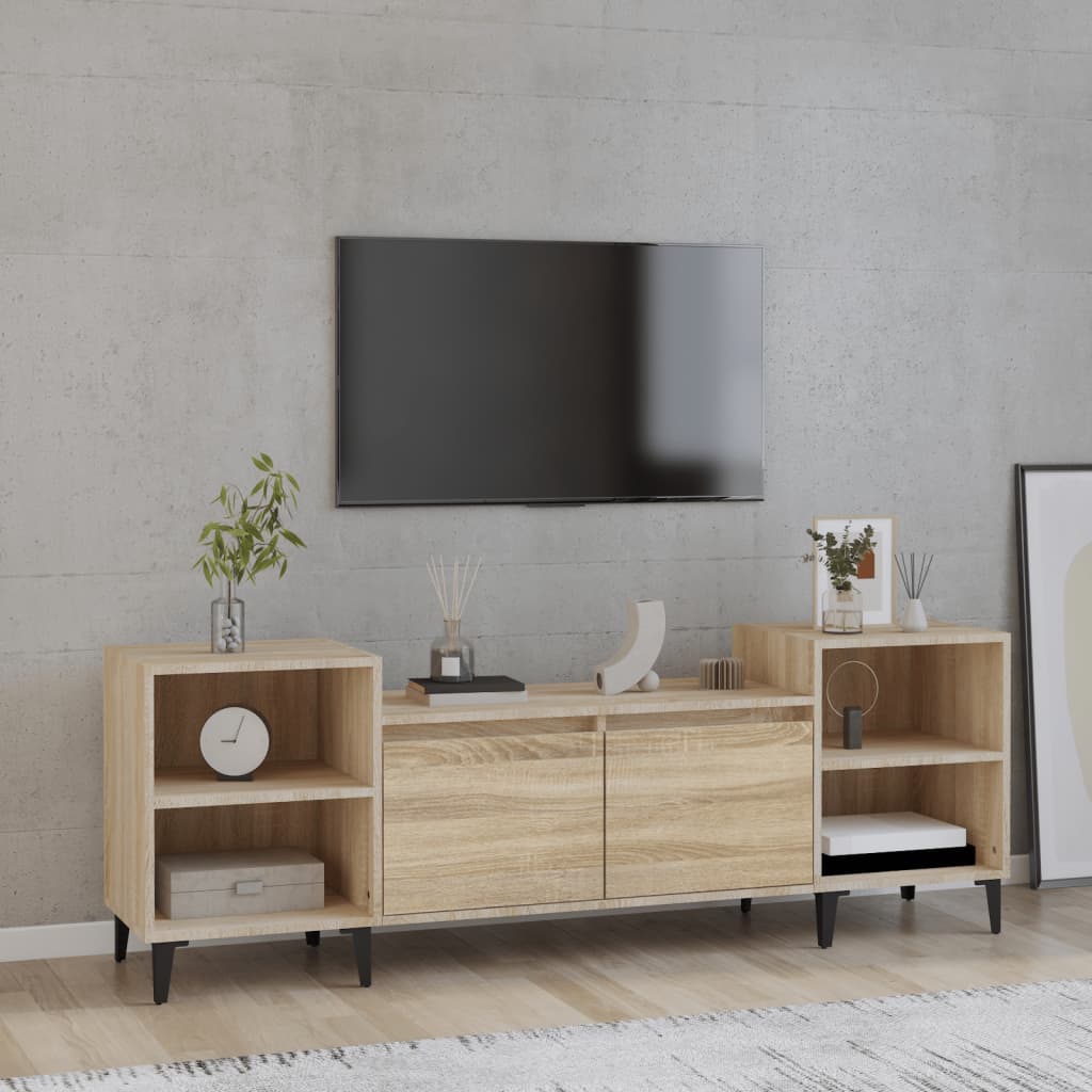 Sonoma tölgyszínű szerelt fa tv-szekrény 160x35x55 cm Sonoma tölgyszínű szerelt fa tv-szekrény 160x35x55 cm