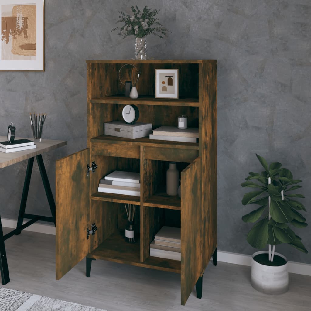 Füstös tölgy színű szerelt fa magasszekrény 60 x 36 x 110 cm Füstös tölgy színű szerelt fa magasszekrény 60 x 36 x 110 cm
