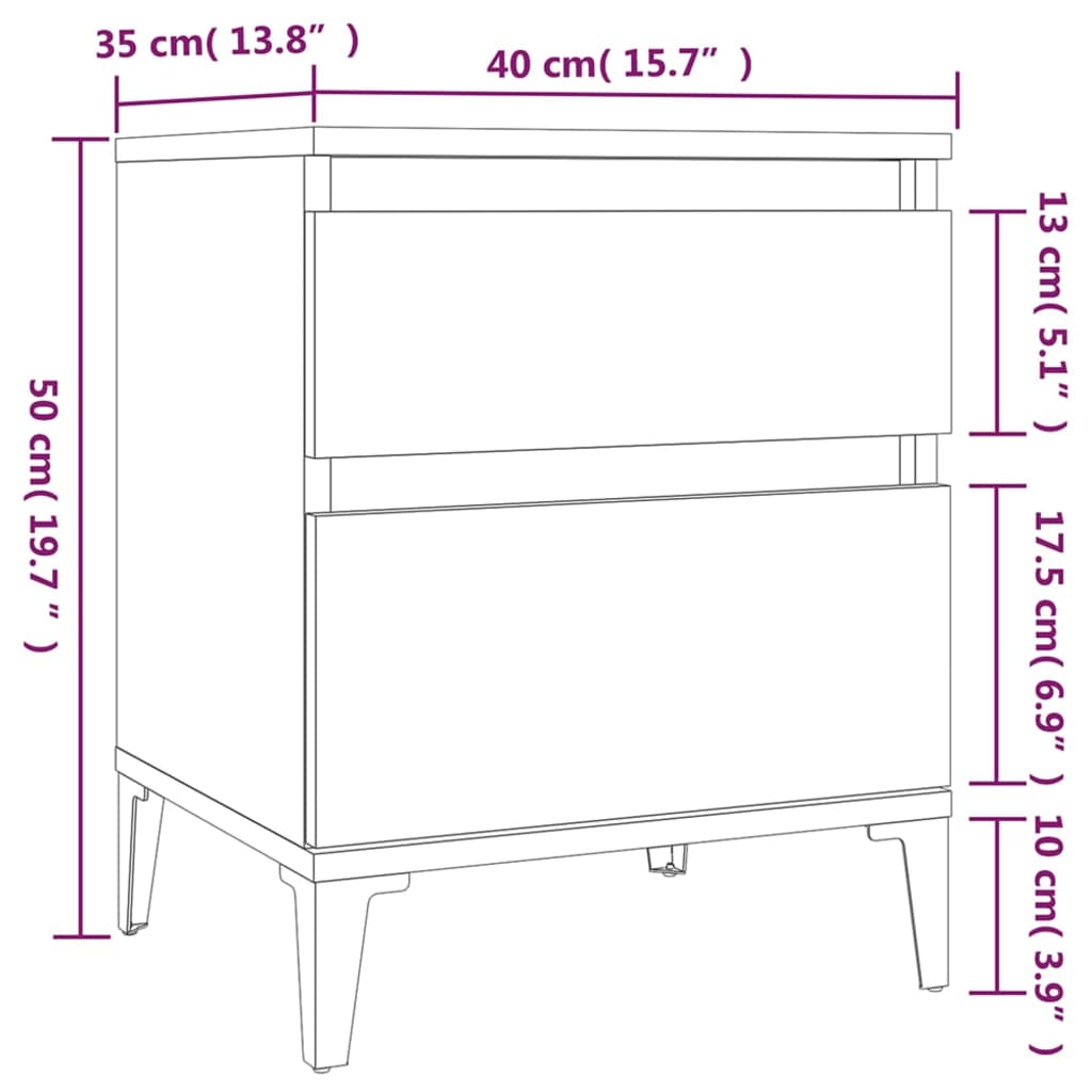 2 db sonoma tölgy éjjeliszekrény 40 x 35 x 50 cm 2 db sonoma tölgy éjjeliszekrény 40 x 35 x 50 cm
