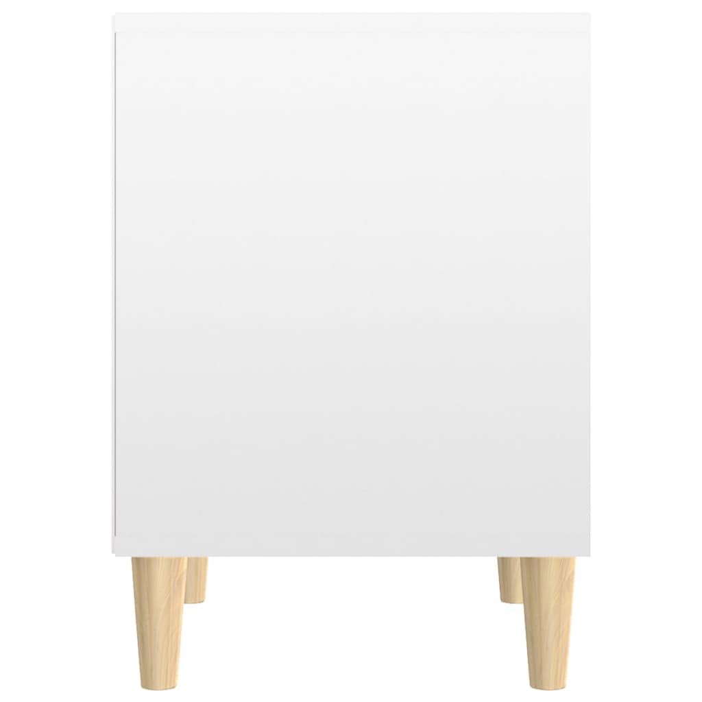 Magasfényű fehér szerelt fa éjjeliszekrény 40x35x50 cm Magasfényű fehér szerelt fa éjjeliszekrény 40x35x50 cm