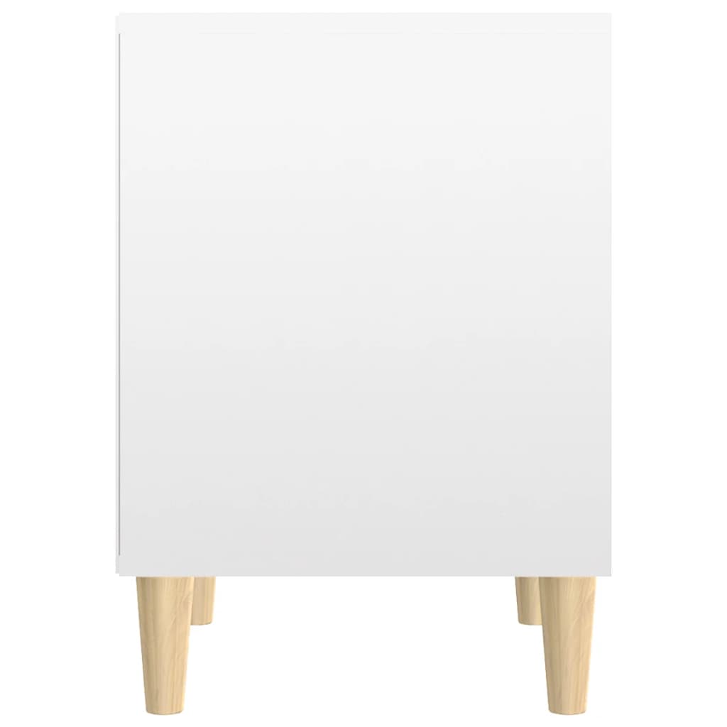 2 db magasfényű fehér éjjeliszekrény 40x35x50 cm