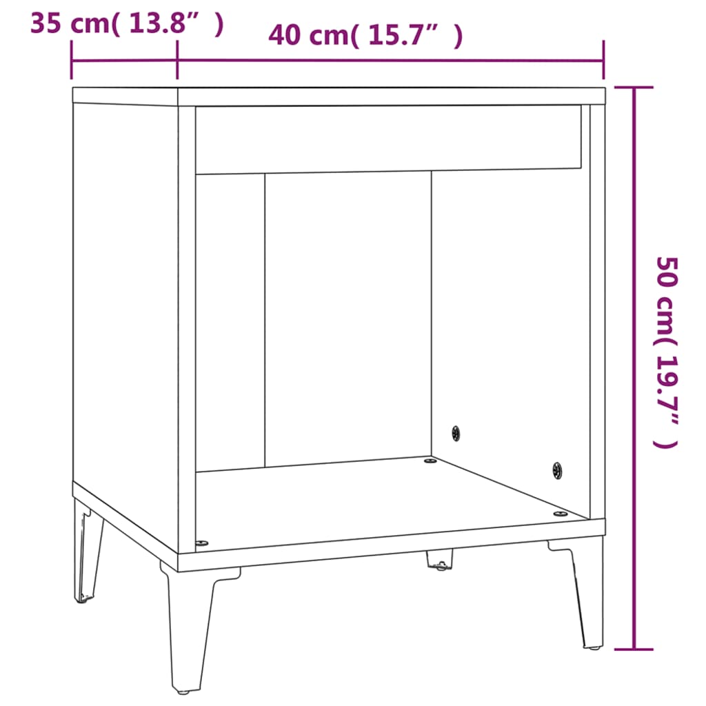2 db betonszürke éjjeliszekrény 40x35x50 cm 2 db betonszürke éjjeliszekrény 40x35x50 cm