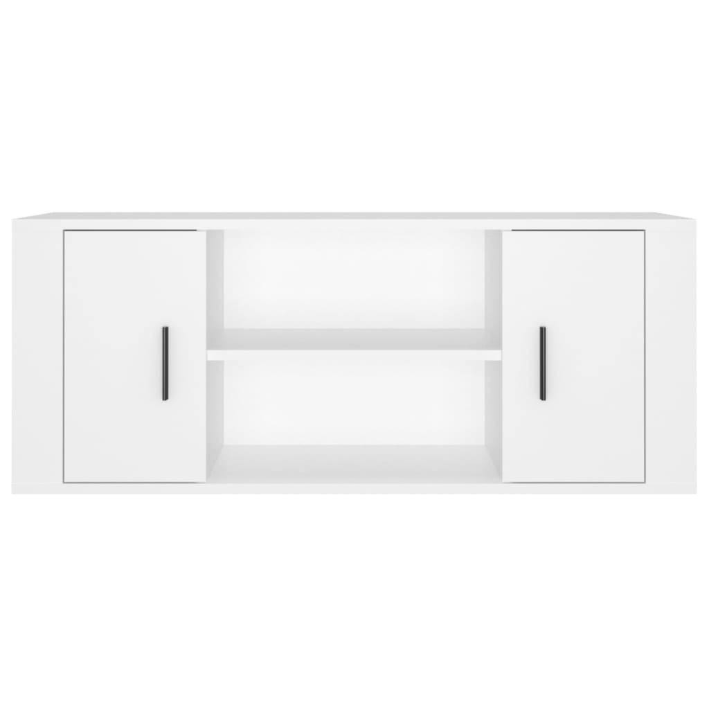 Fehér szerelt fa tv-szekrény 100 x 35 x 40 cm Fehér szerelt fa tv-szekrény 100 x 35 x 40 cm