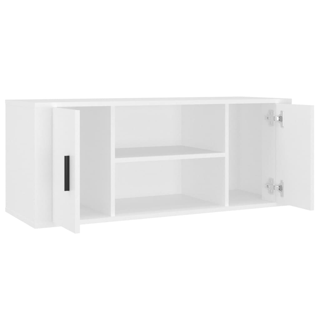 Fehér szerelt fa tv-szekrény 100 x 35 x 40 cm Fehér szerelt fa tv-szekrény 100 x 35 x 40 cm