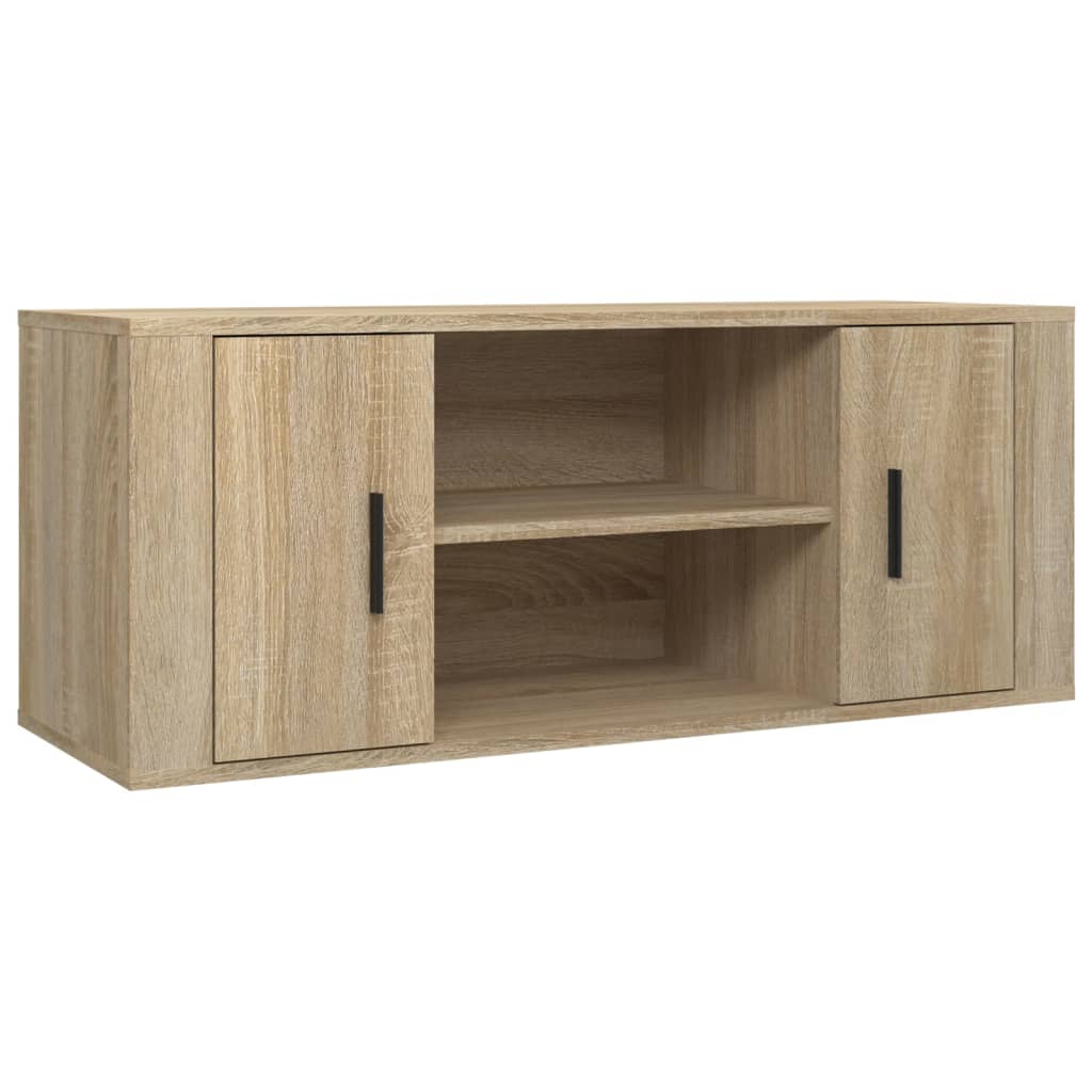 Sonoma tölgyszínű szerelt fa tv-szekrény 100 x 35 x 40 cm Sonoma tölgyszínű szerelt fa tv-szekrény 100 x 35 x 40 cm