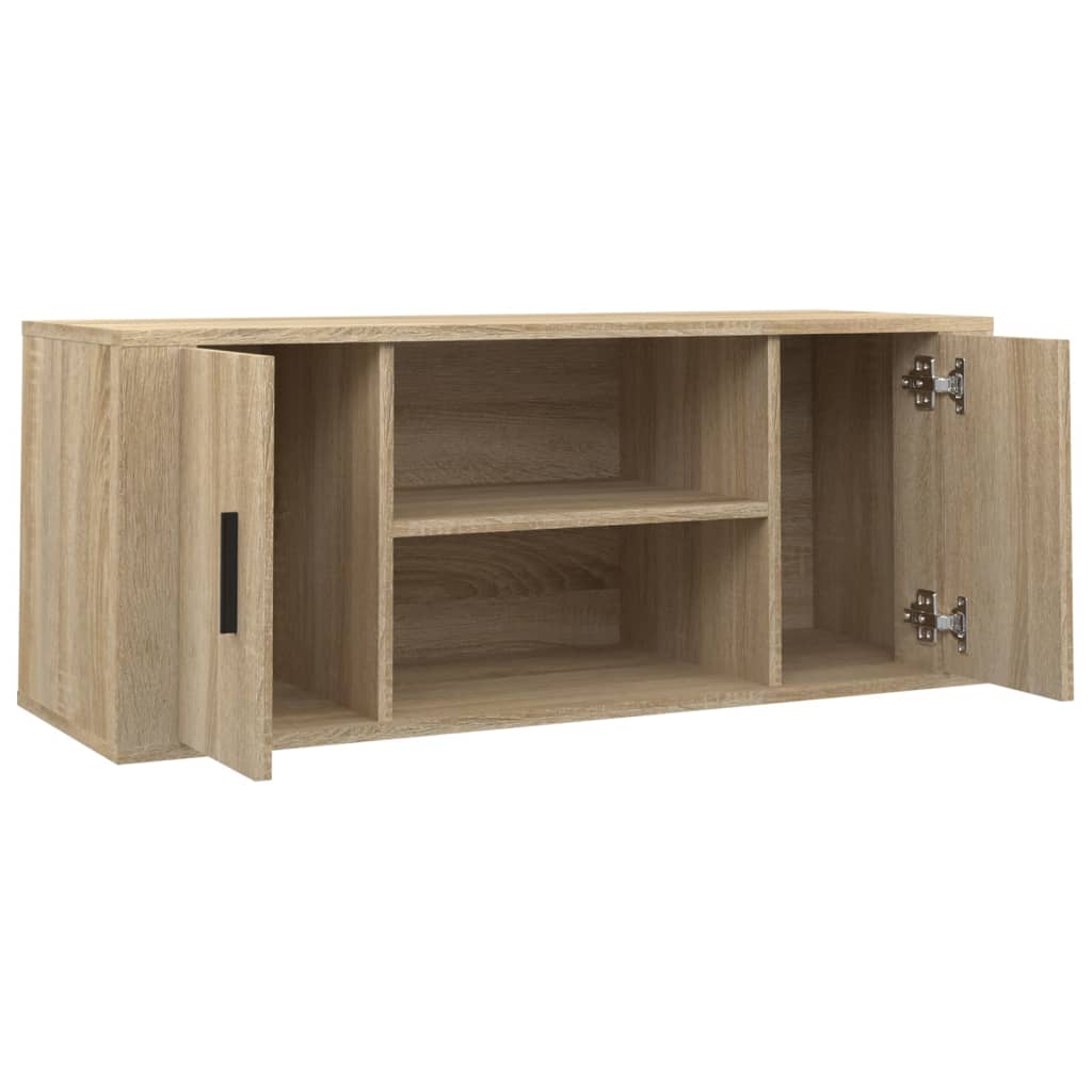 Sonoma tölgyszínű szerelt fa tv-szekrény 100 x 35 x 40 cm Sonoma tölgyszínű szerelt fa tv-szekrény 100 x 35 x 40 cm