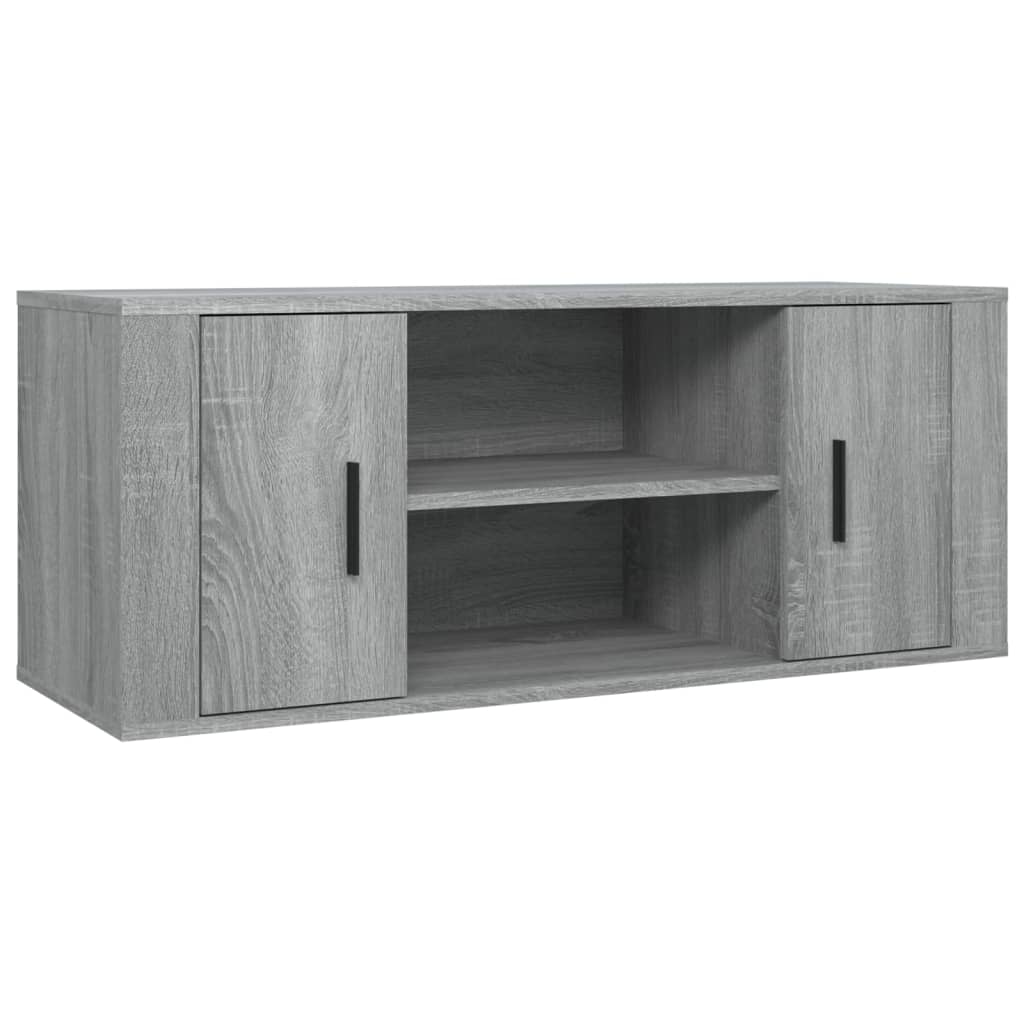 Szürke sonoma színű szerelt fa tv-szekrény 100 x 35 x 40 cm