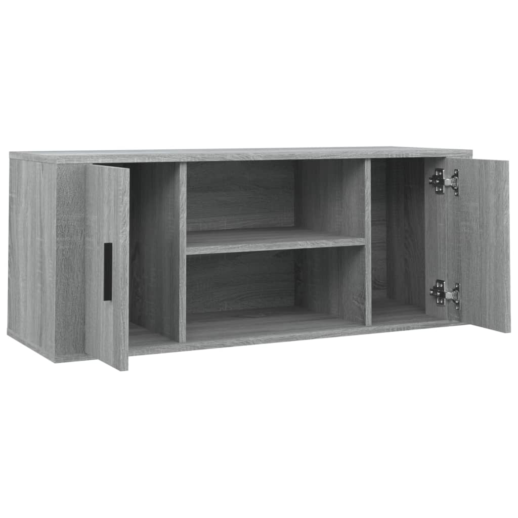 Szürke sonoma színű szerelt fa tv-szekrény 100 x 35 x 40 cm