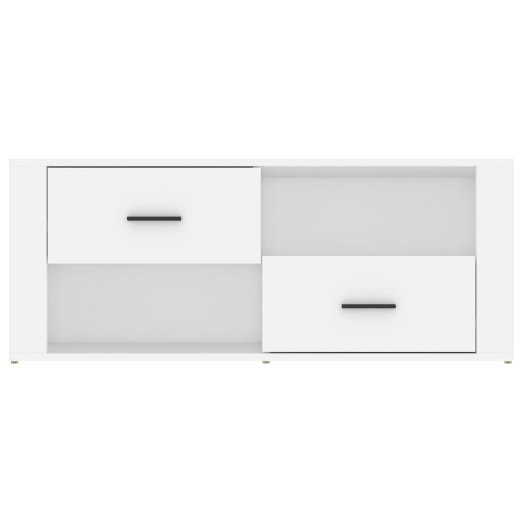 Fehér szerelt fa tv-szekrény 100 x 35 x 40 cm Fehér szerelt fa tv-szekrény 100 x 35 x 40 cm