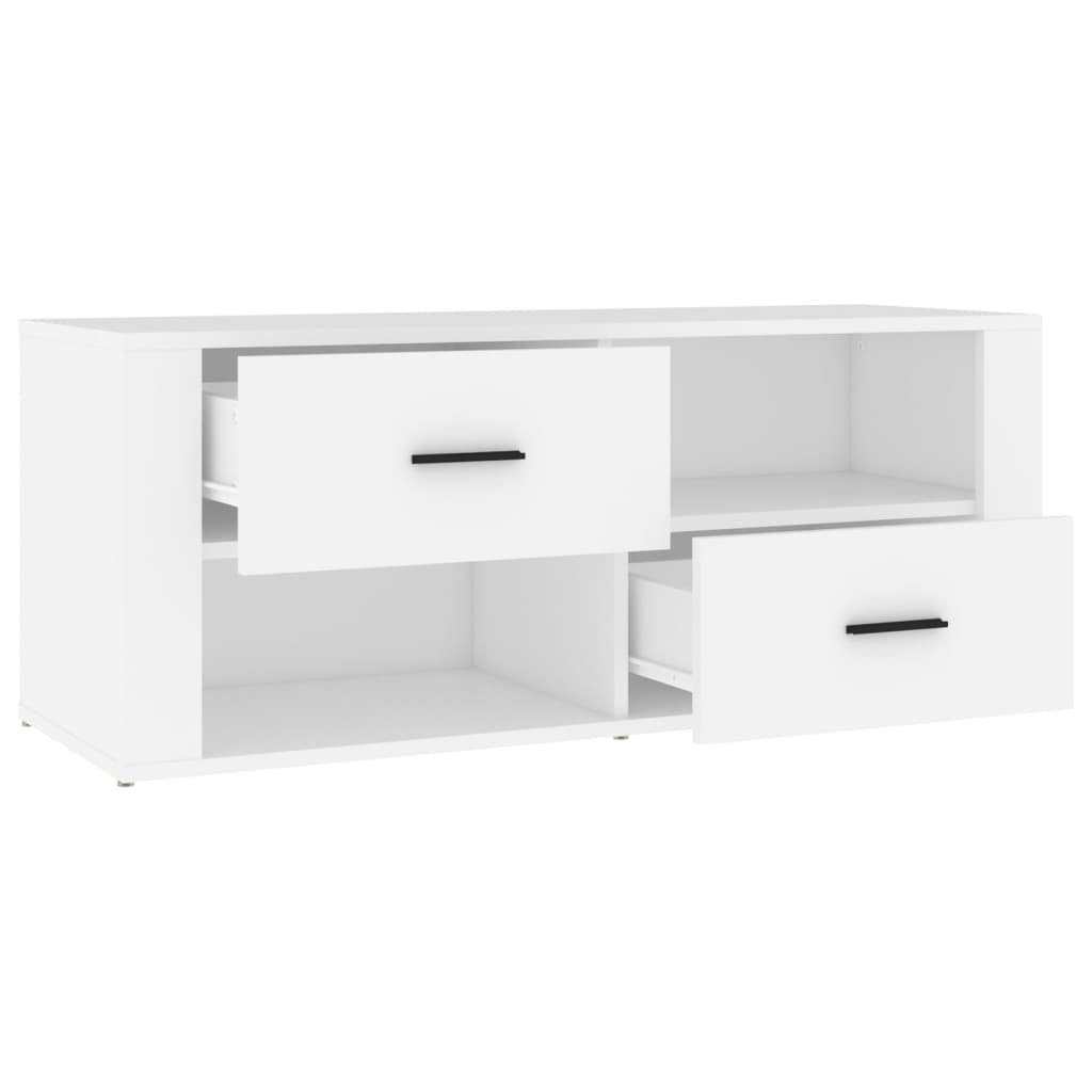 Fehér szerelt fa tv-szekrény 100 x 35 x 40 cm Fehér szerelt fa tv-szekrény 100 x 35 x 40 cm