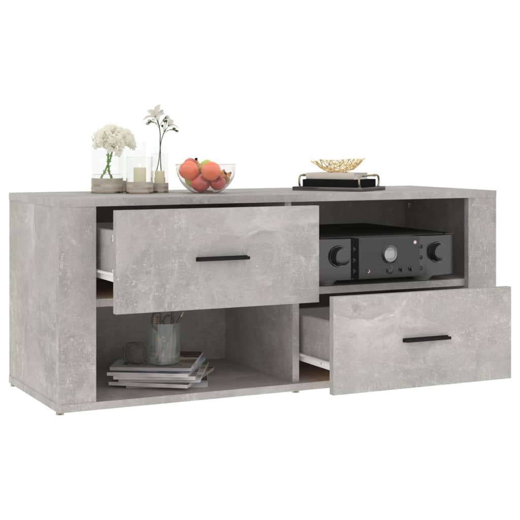 Betonszürke szerelt fa tv-szekrény 100x35x40 cm Betonszürke szerelt fa tv-szekrény 100x35x40 cm