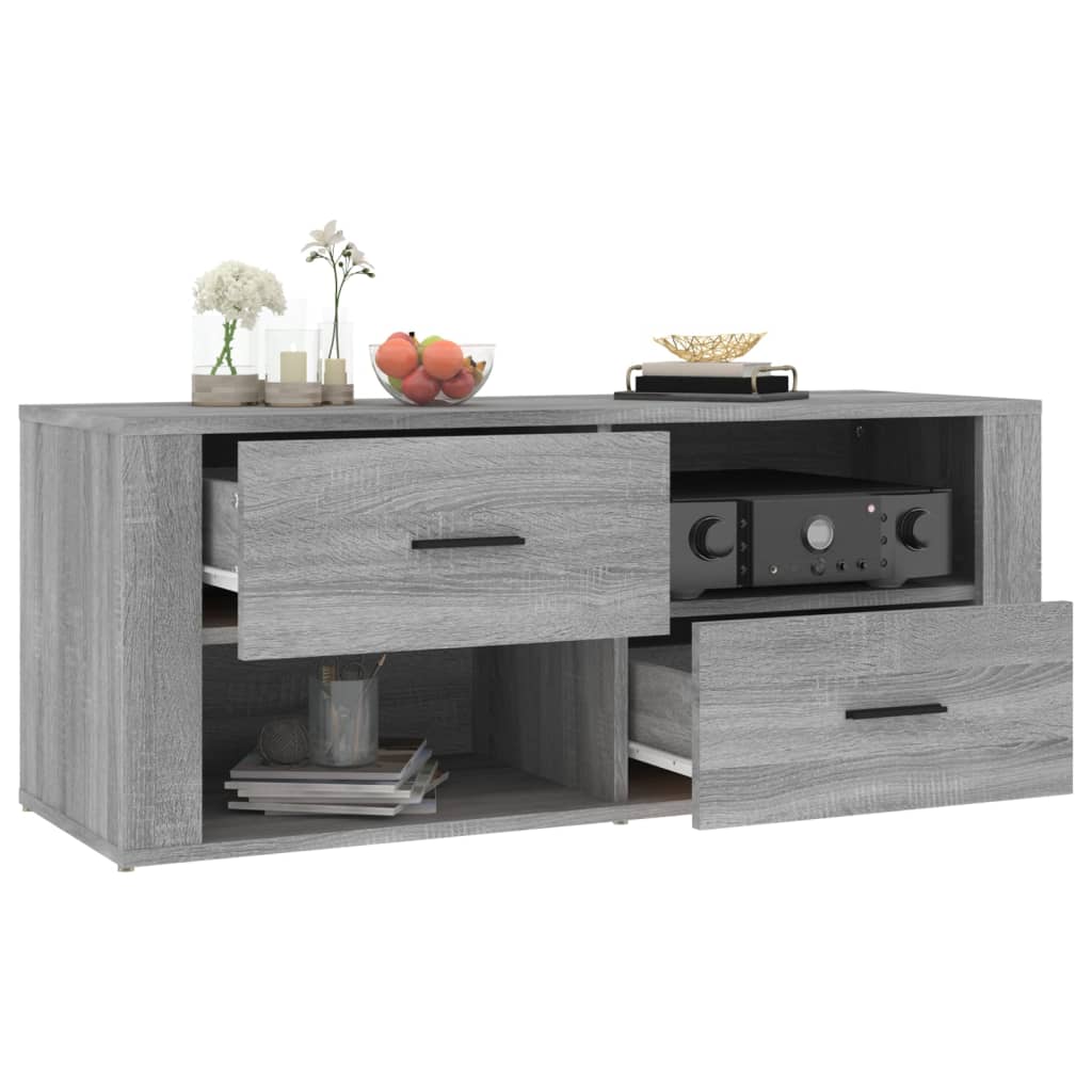 Szürke sonoma színű szerelt fa tv-szekrény 100 x 35 x 40 cm Szürke sonoma színű szerelt fa tv-szekrény 100 x 35 x 40 cm