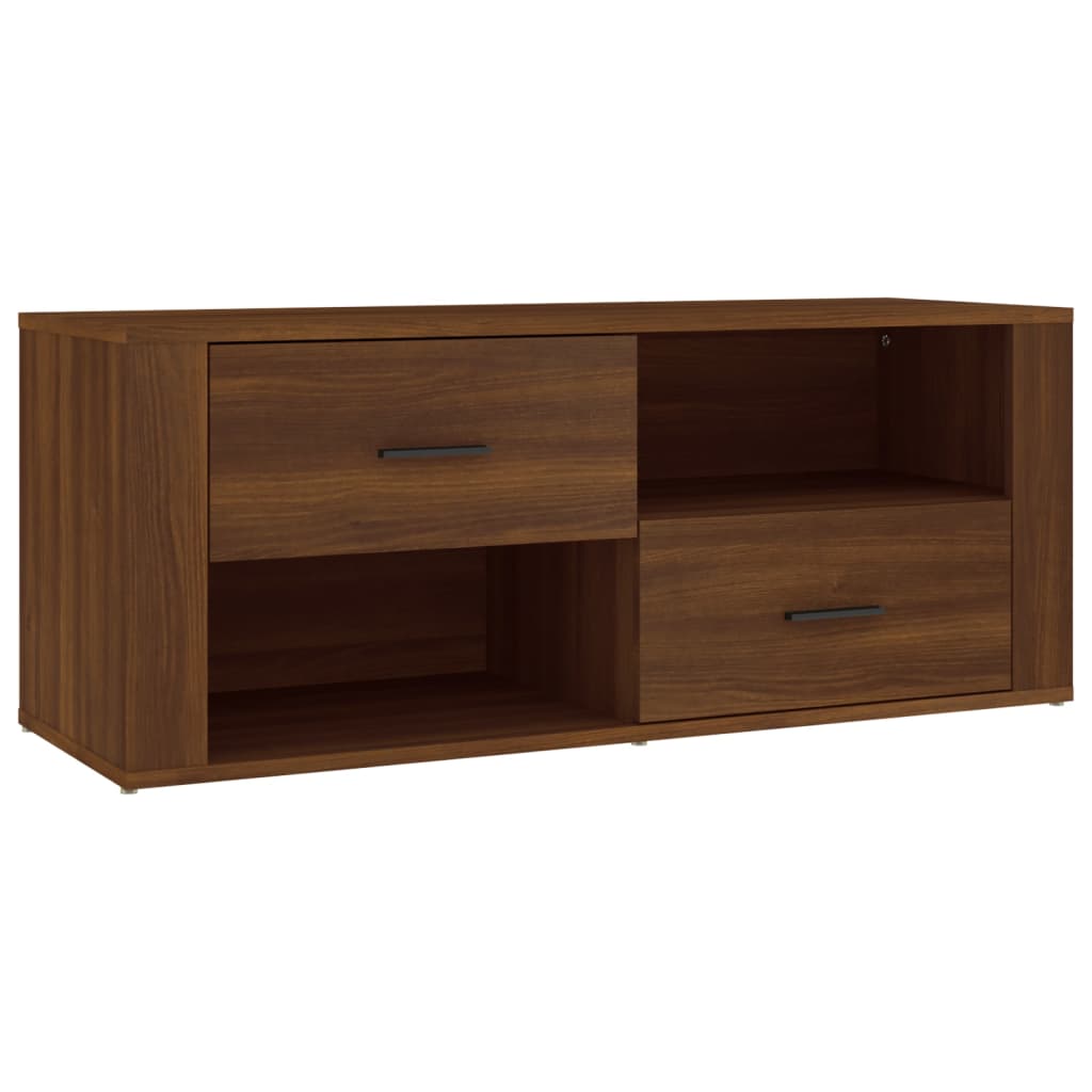 Barna tölgyszínű szerelt fa tv-szekrény 100 x 35 x 40 cm Barna tölgyszínű szerelt fa tv-szekrény 100 x 35 x 40 cm