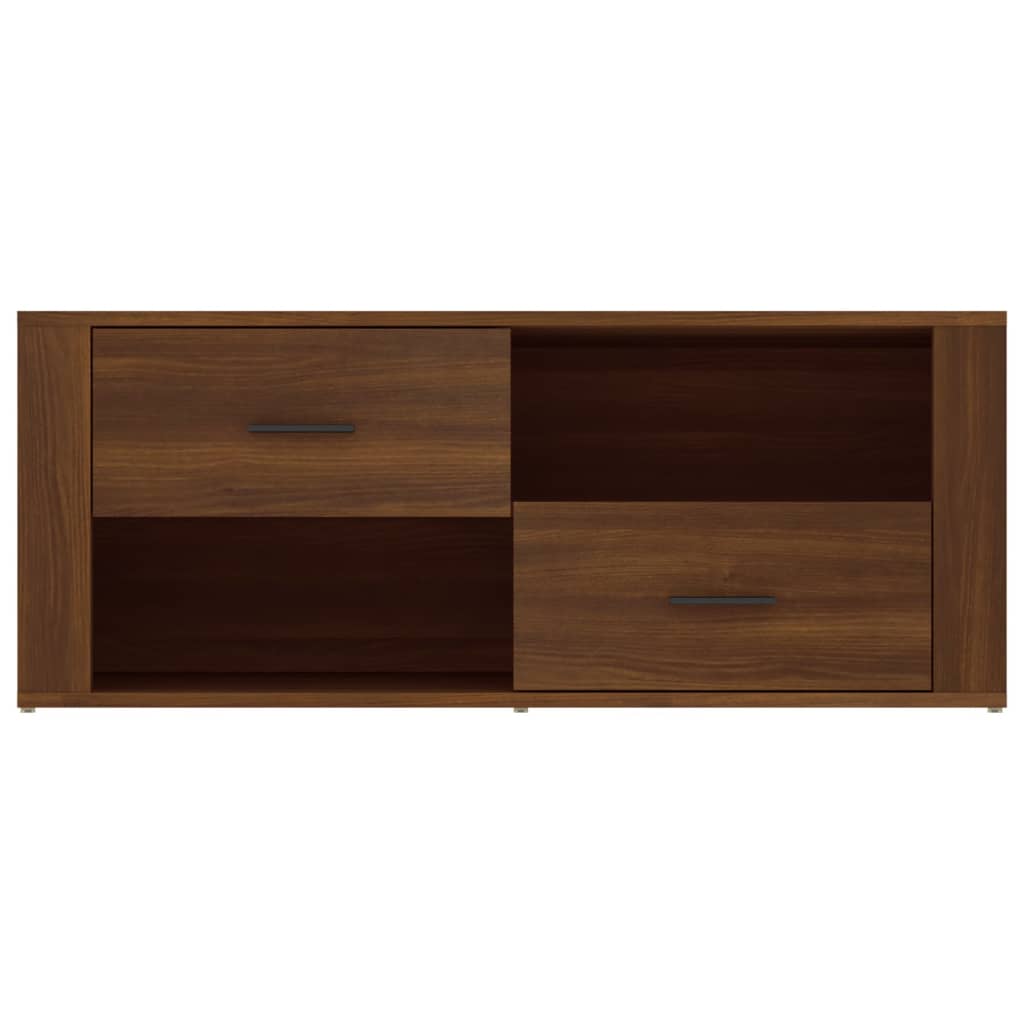 Barna tölgyszínű szerelt fa tv-szekrény 100 x 35 x 40 cm Barna tölgyszínű szerelt fa tv-szekrény 100 x 35 x 40 cm