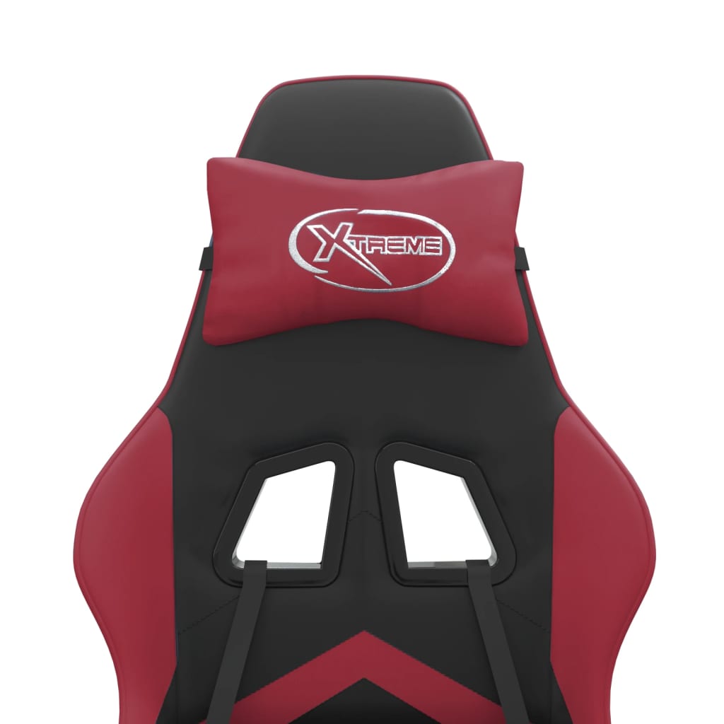 Fekete és bordó műbőr játékszék lábtartóval