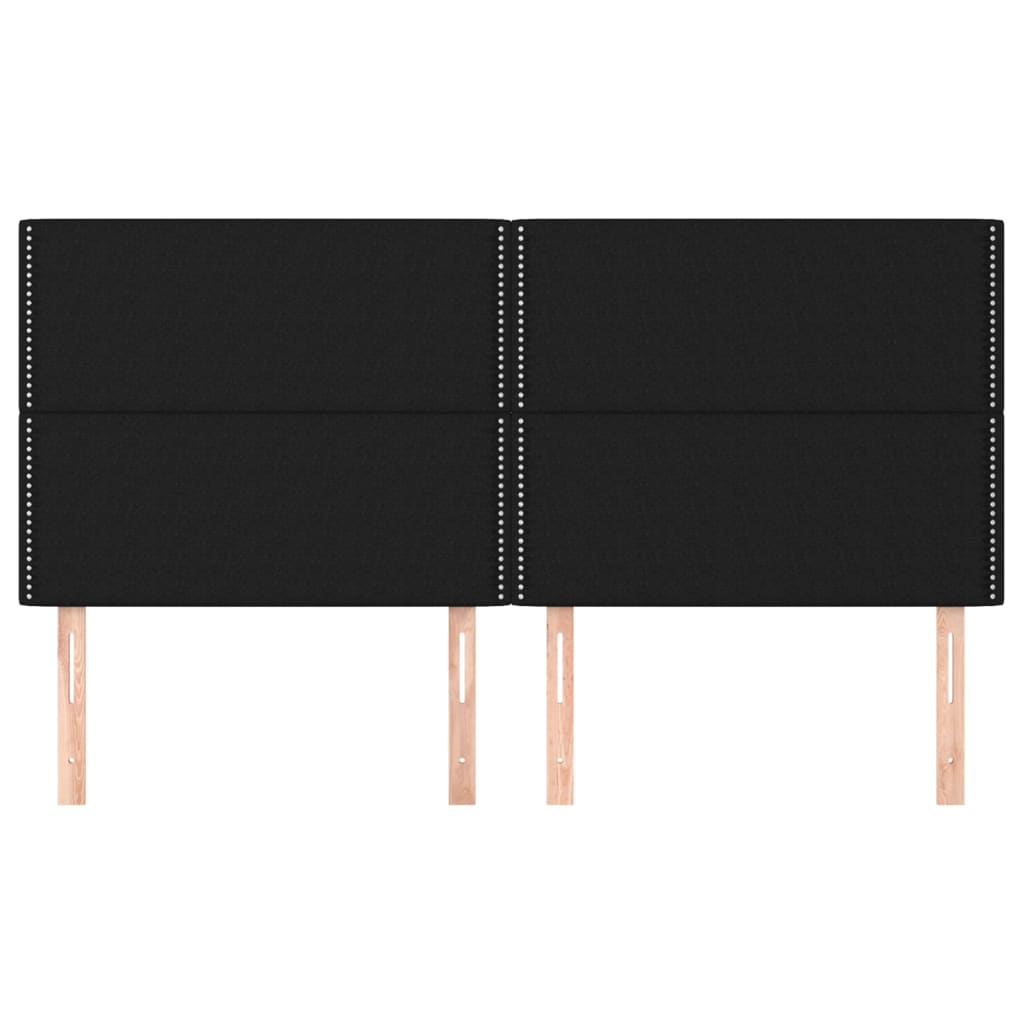 4 db fekete szövet fejtámla 100x5x78/88 cm