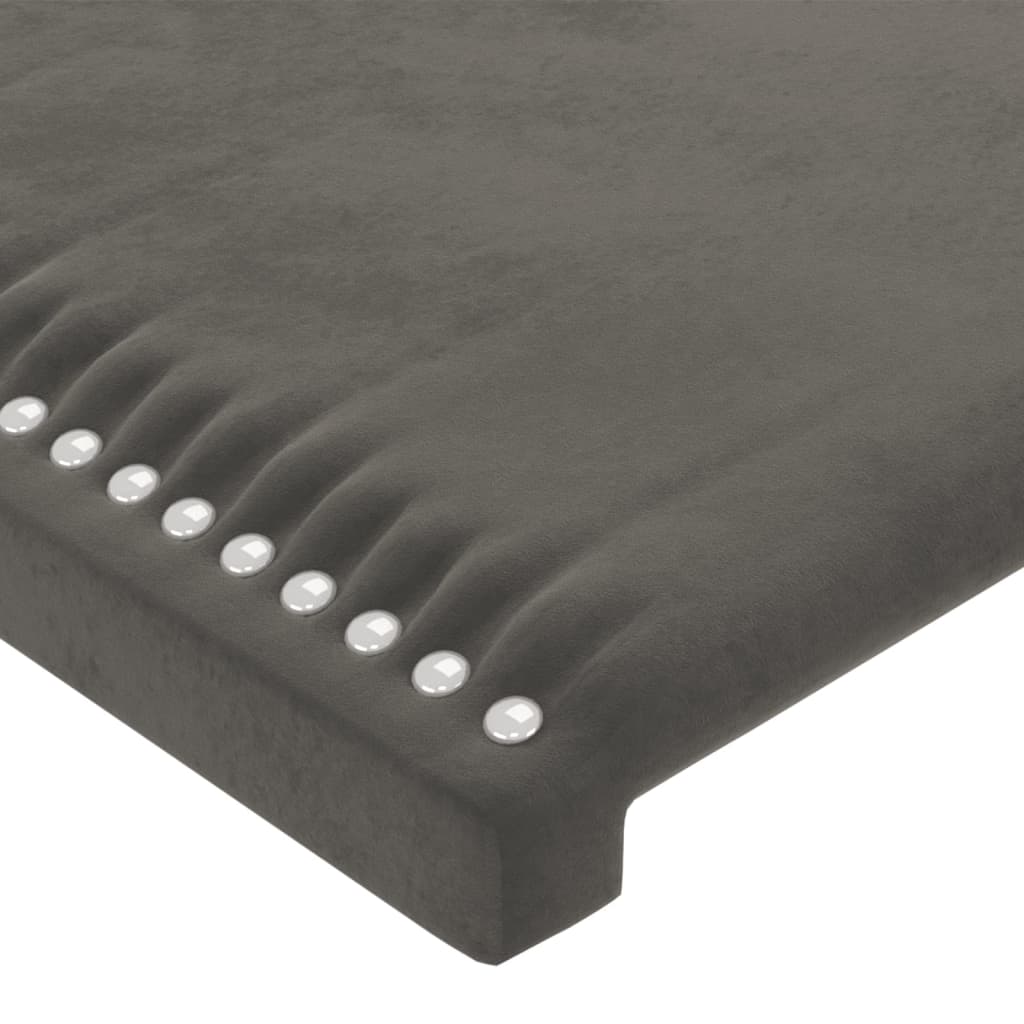 2 db sötétszürke bársony fejtámla 90x5x78/88 cm
