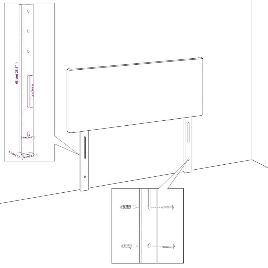 2 db cappuccino színű műbőr fejtámla 90 x 5 x 78/88 cm 2 db cappuccino színű műbőr fejtámla 90 x 5 x 78/88 cm