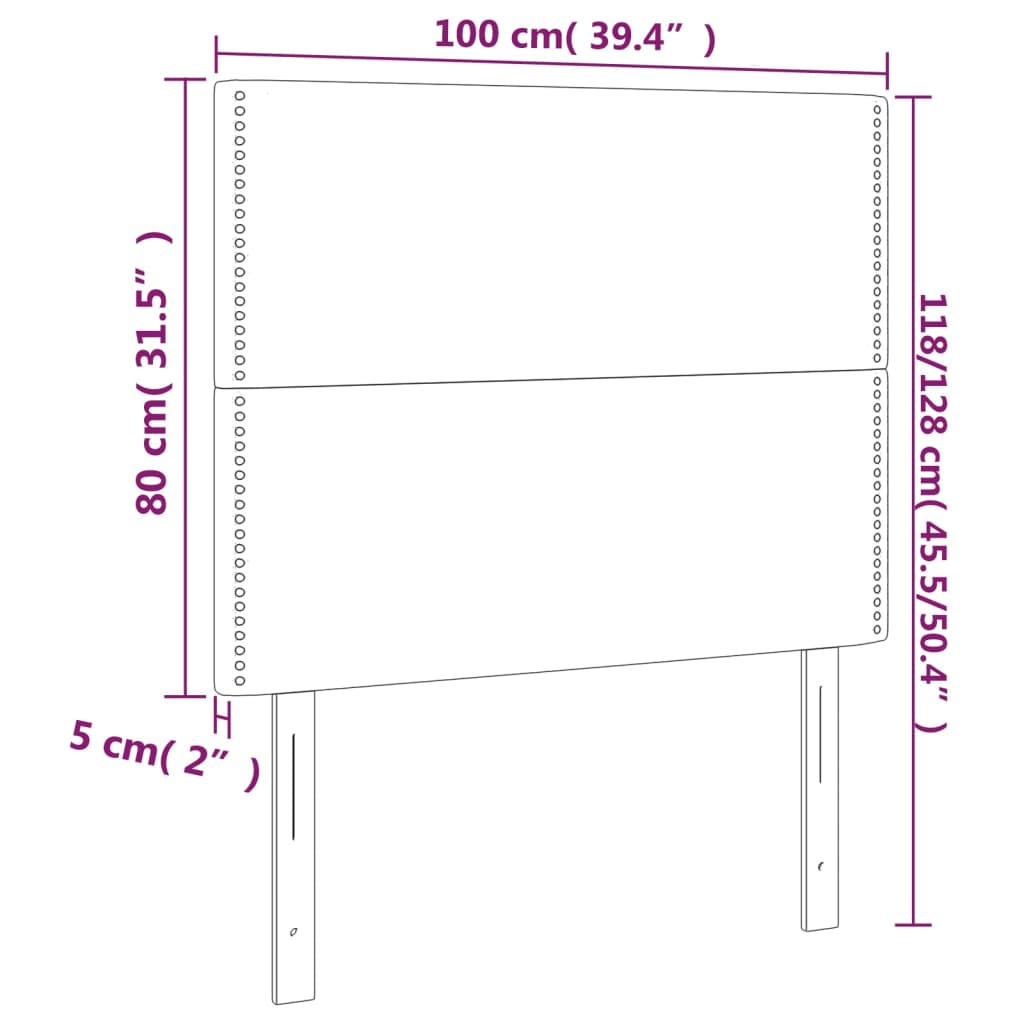 2 db fehér műbőr fejtámla 100x5x78/88 cm 2 db fehér műbőr fejtámla 100x5x78/88 cm