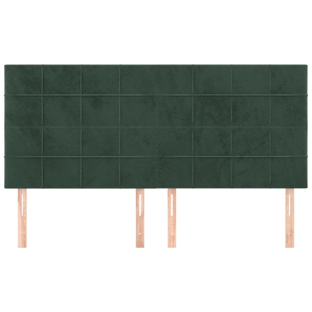 4 db sötétzöld bársony fejtámla 100x5x78/88 cm