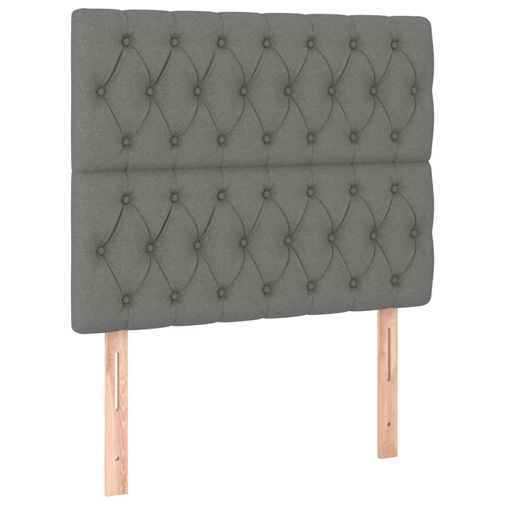 2 db sötétszürke szövet fejtámla 100x7x78/88 cm