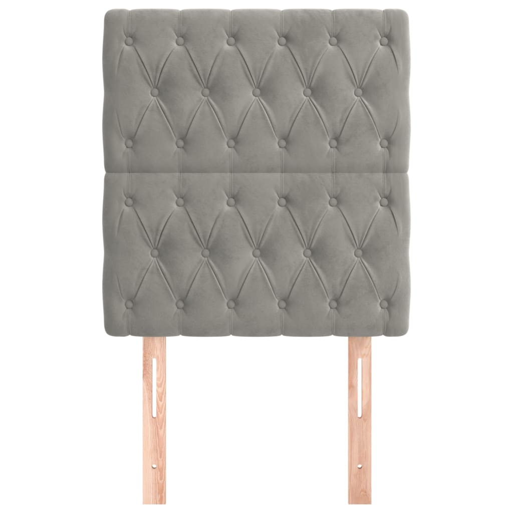 2 db világosszürke bársony fejtámla 80x7x78/88 cm