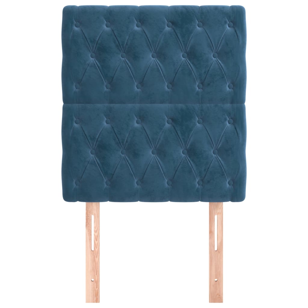 2 db sötétkék bársony fejtámla 80x7x78/88 cm