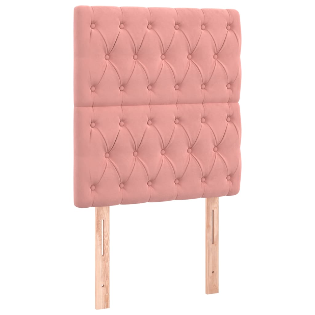 2 db rózsaszín bársony fejtámla 80x7x78/88 cm