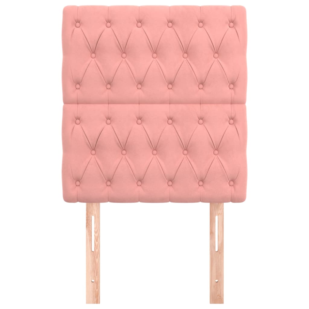 2 db rózsaszín bársony fejtámla 80x7x78/88 cm