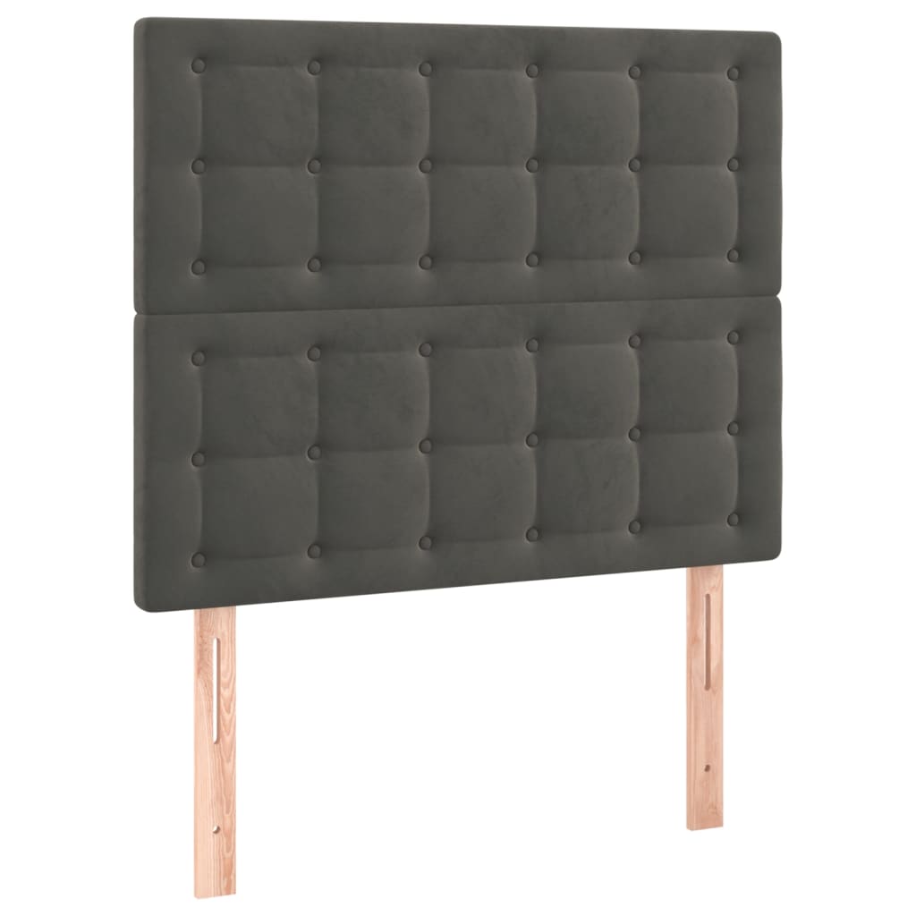 2 db sötétszürke bársony fejtámla 80 x 5 x 78/88 cm