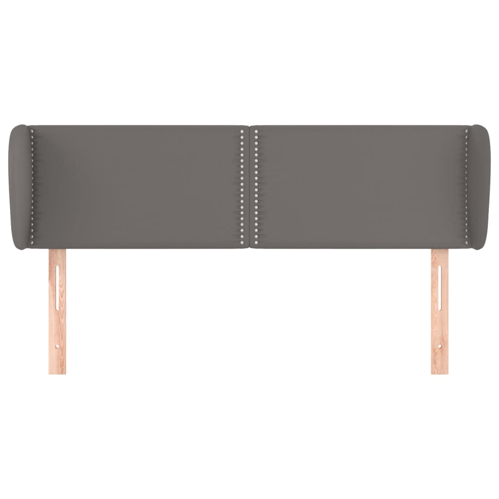 Szürke műbőr szárnyas fejtámla 147x23x78/88 cm