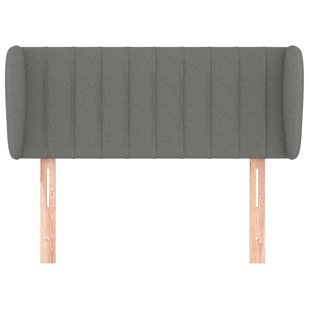 Sötétszürke szövet fejtámla szárnyakkal 83x23x78/88 cm