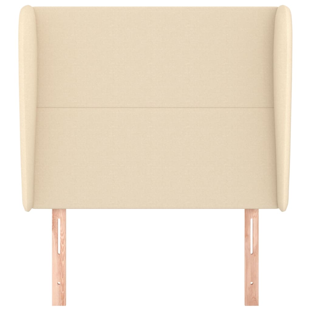 Krémszínű szövet fejtámla szárnyakkal 103 x 23 x 118/128 cm