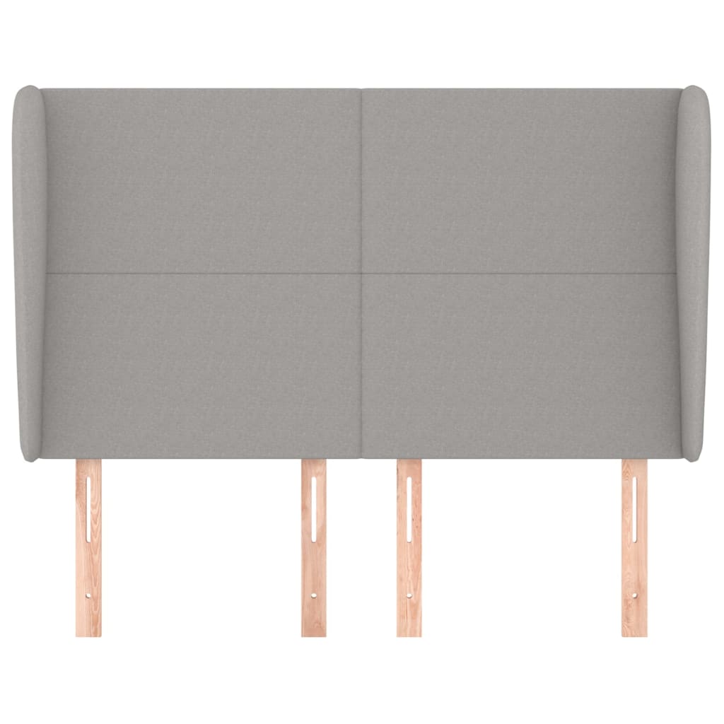 Világosszürke szövet fejtámla szárnyakkal 147 x 23 x 118/128 cm