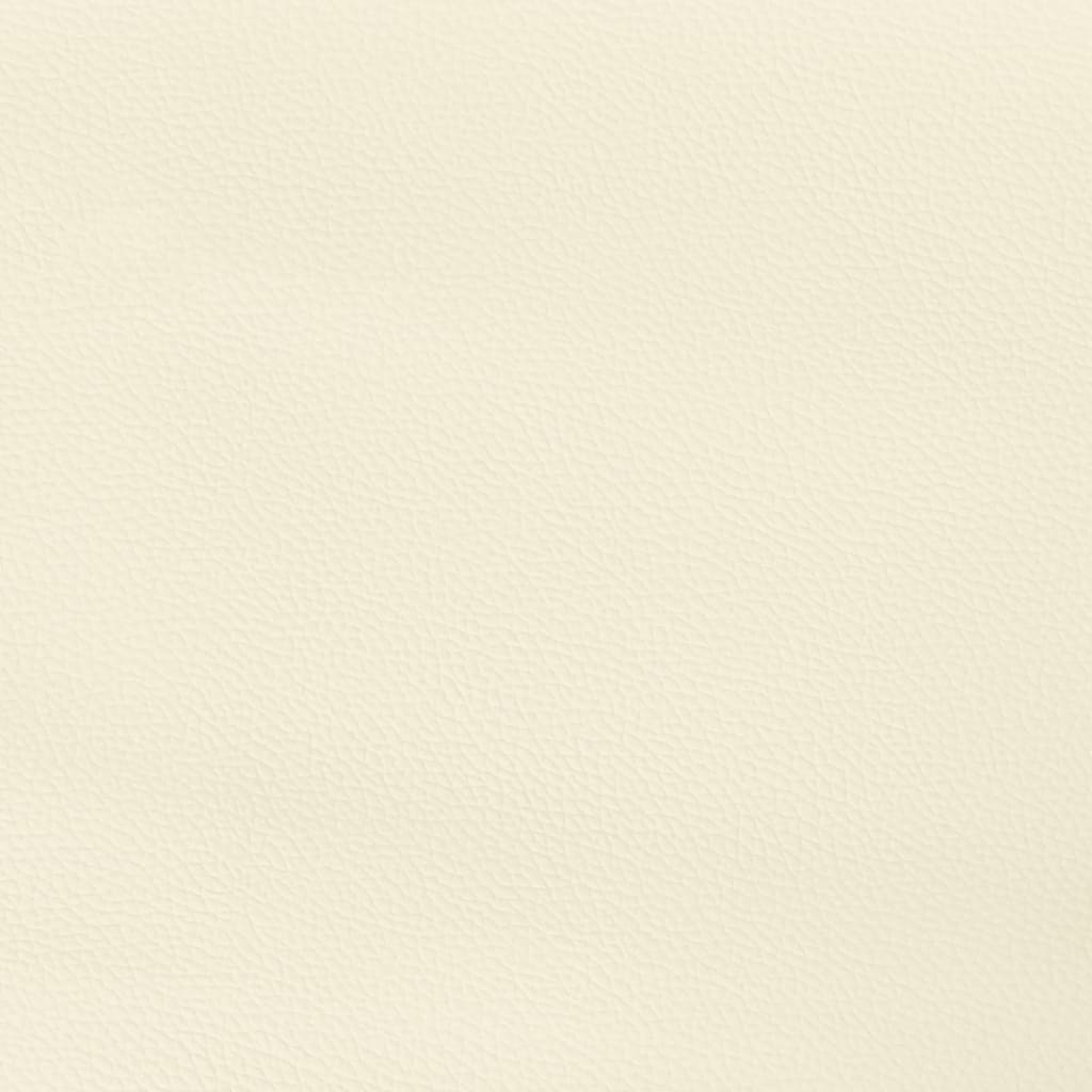 Krémszínű műbőr fejtámla szárnyakkal 93x23x118/128 cm