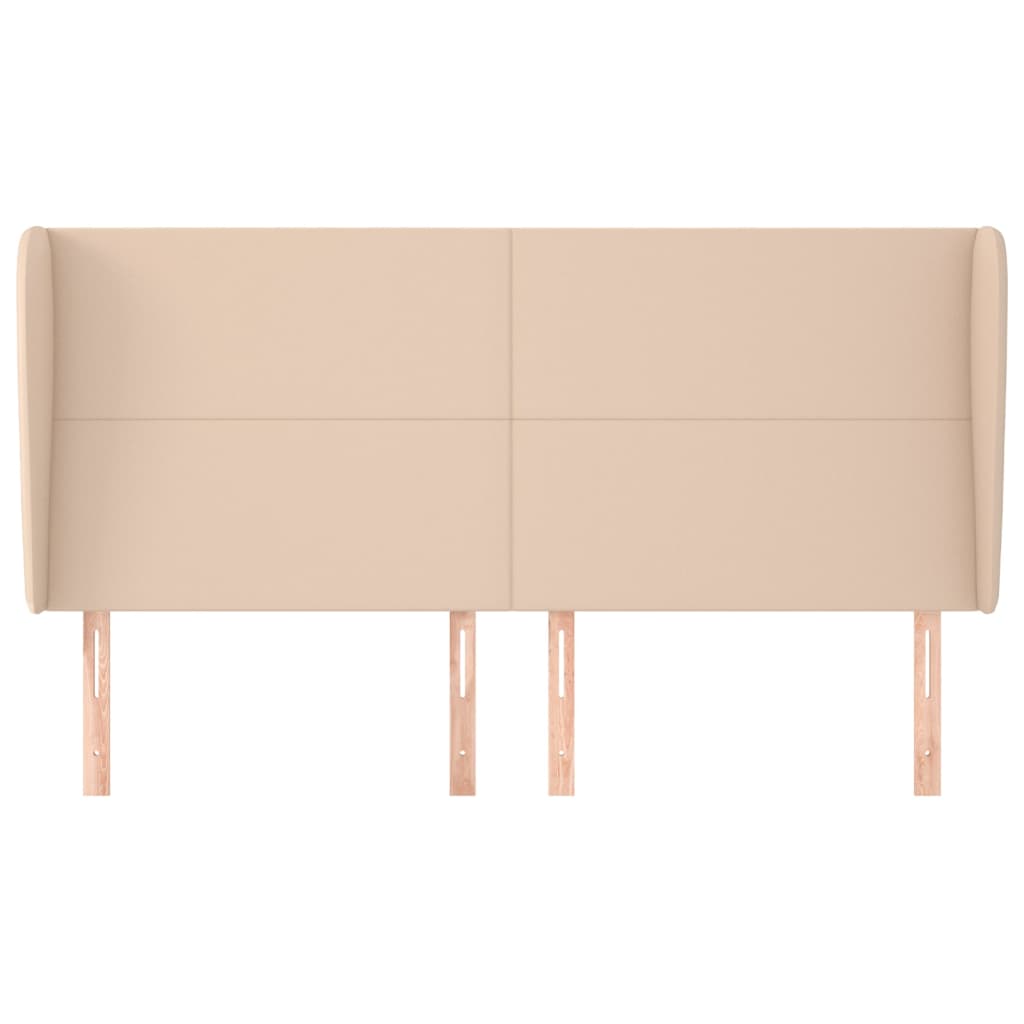 Cappuccino műbőr fejtámla szárnyakkal 203x23x118/128 cm