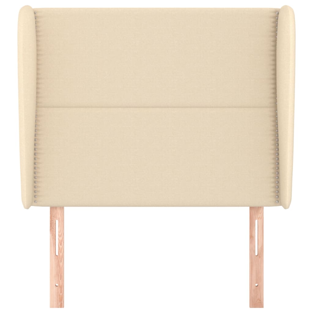 Krémszínű szövet fejtámla szárnyakkal 93 x 23 x 118/128 cm