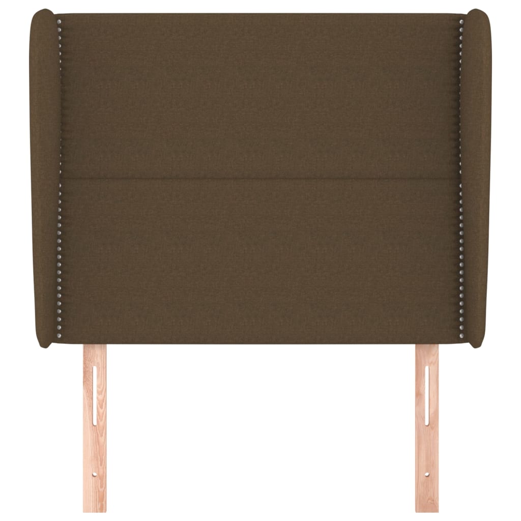 Sötétbarna szövet fejtámla szárnyakkal 103 x 23 x 118/128 cm