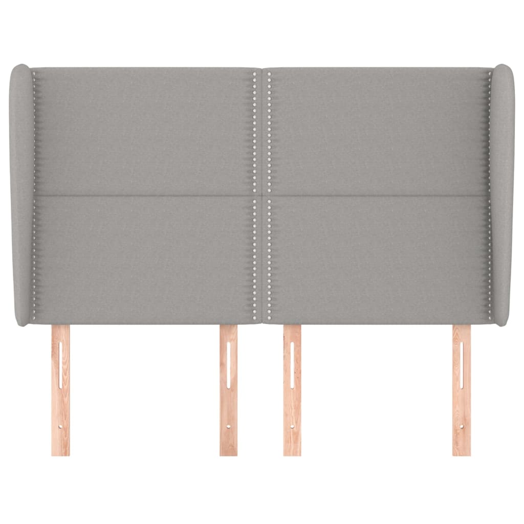 Világosszürke szövet fejtámla szárnyakkal 147 x 23 x 118/128 cm