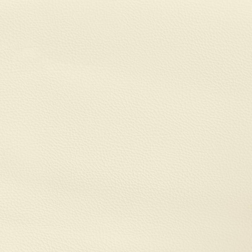Krémszínű műbőr fejtámla szárnyakkal 93x23x118/128 cm