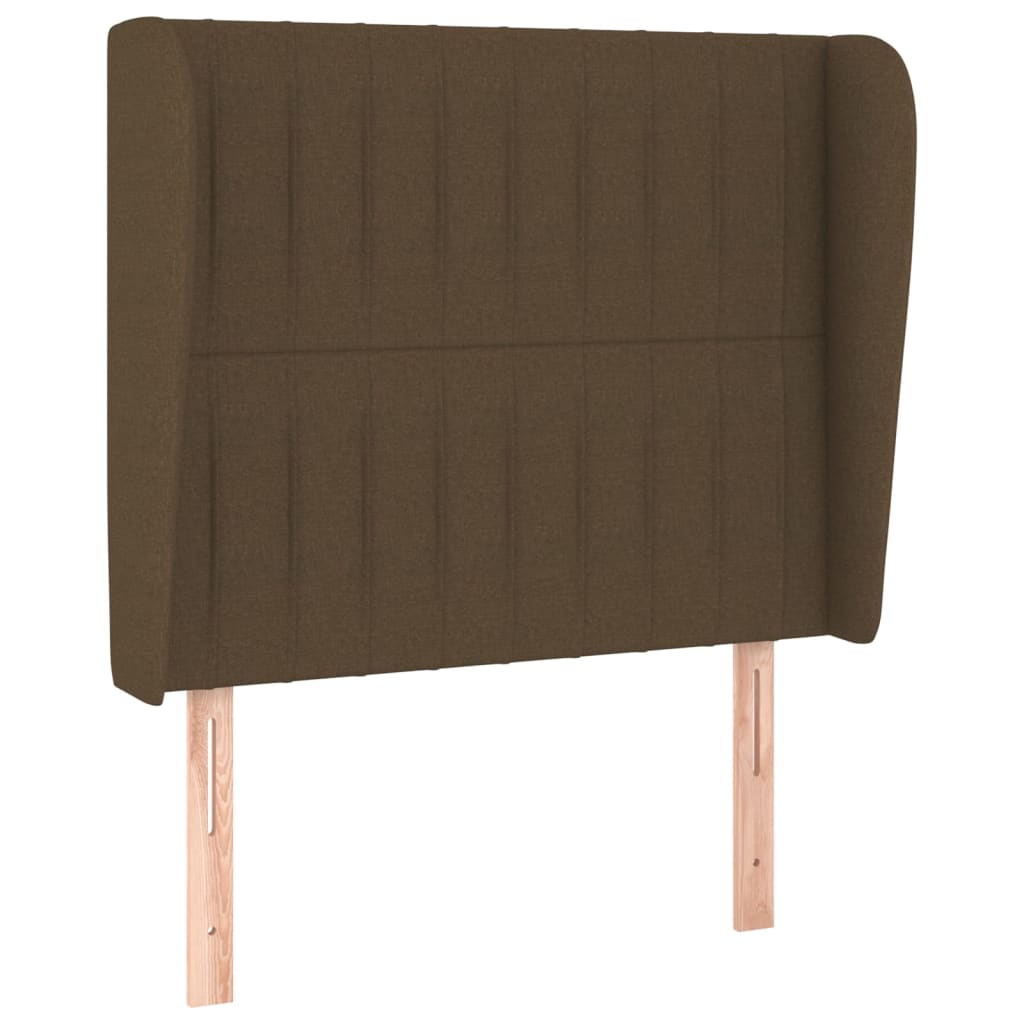 Sötétbarna szövet fejtámla szárnyakkal 93 x 23 x 118/128 cm