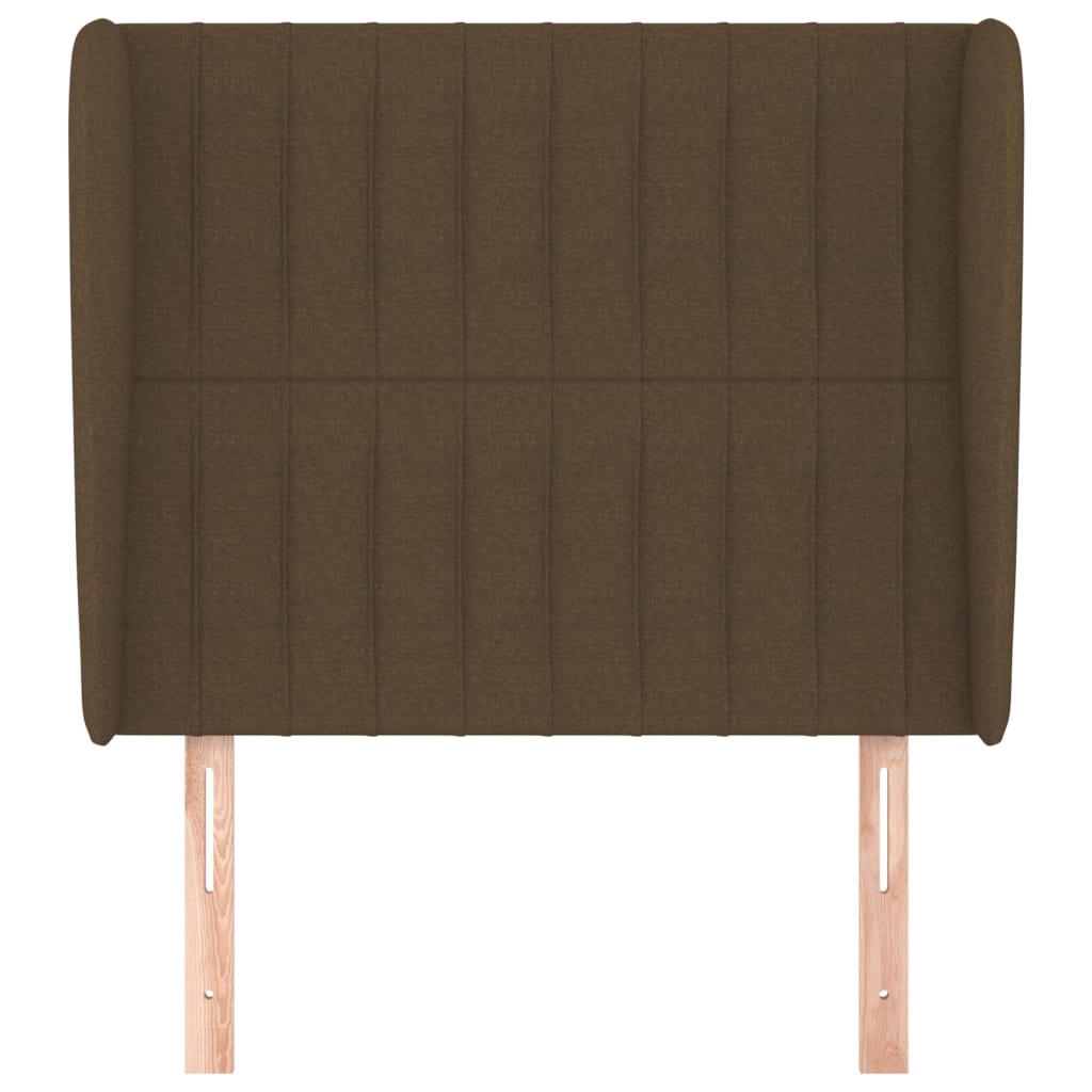 Sötétbarna szövet fejtámla szárnyakkal 103 x 23 x 118/128 cm